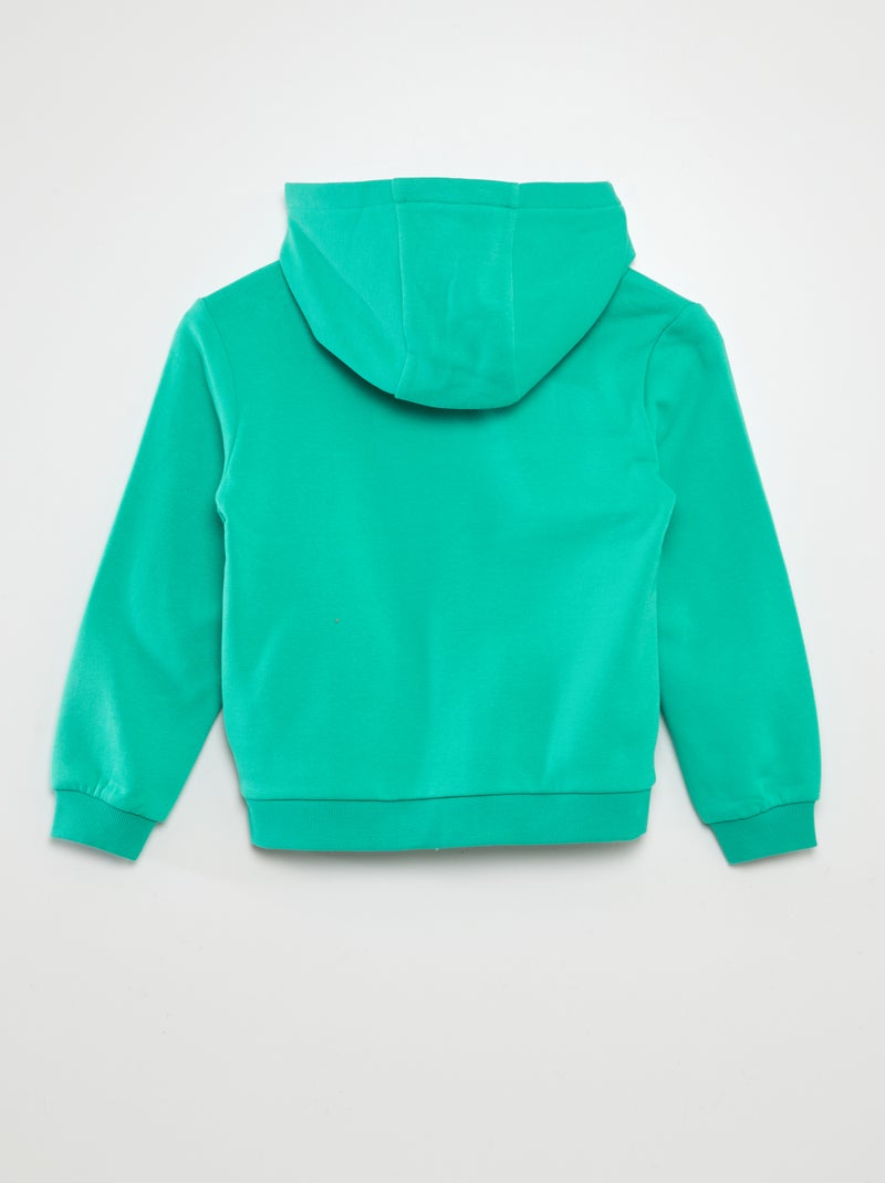 Sweatshirt com fecho e capuz VERDE - Kiabi