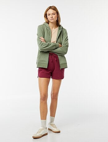 Sweatshirt com fecho e capuz