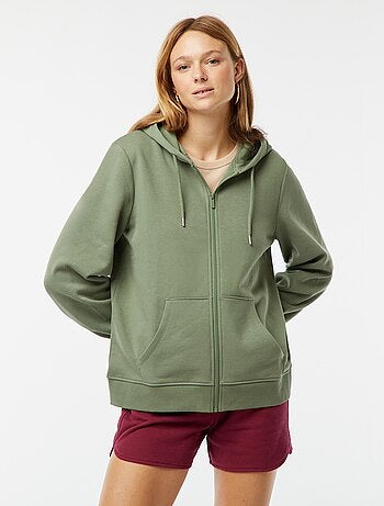 Sweatshirt com fecho e capuz