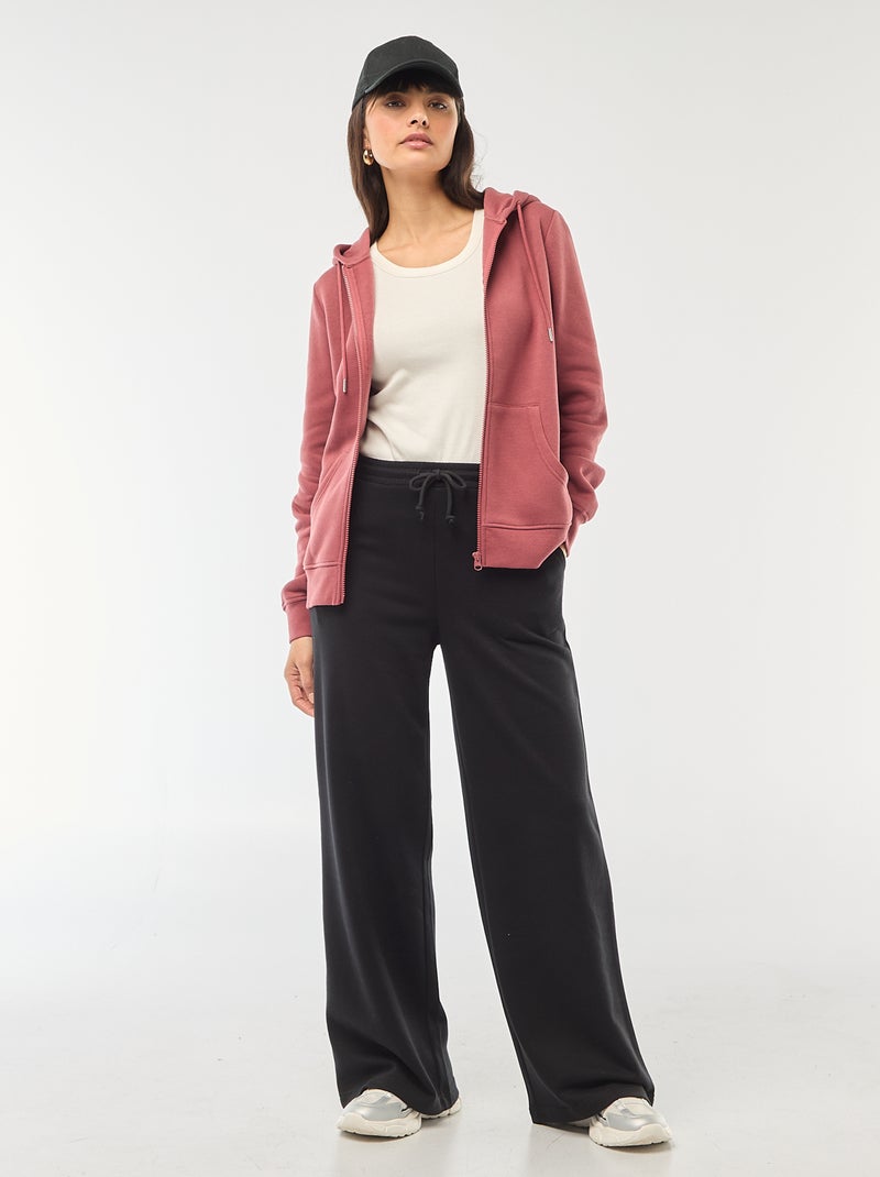 Sweatshirt com fecho e capuz Vermelho - Kiabi