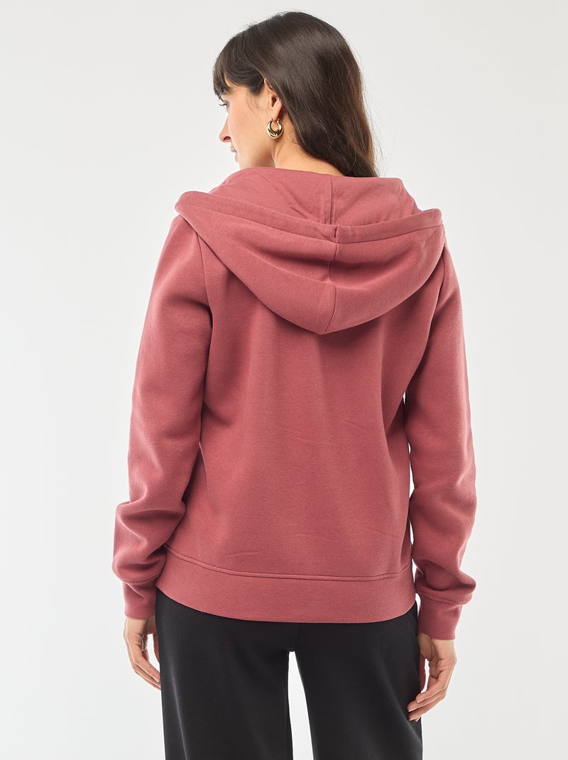 Sweatshirt com fecho e capuz Vermelho - Kiabi