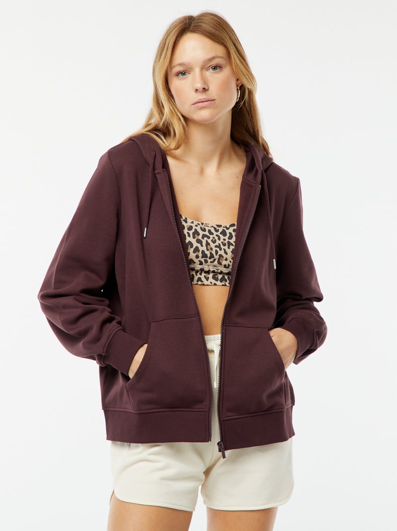 Sweatshirt com fecho e capuz Violeta - Kiabi
