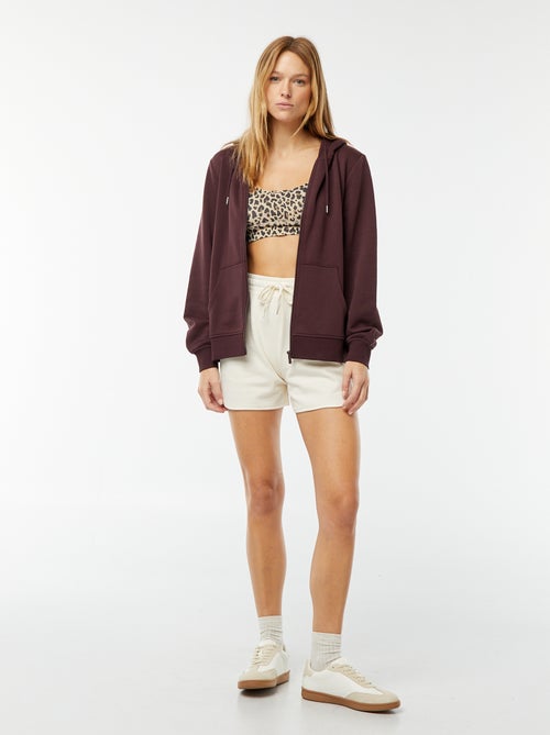 Sweatshirt com fecho e capuz - Kiabi