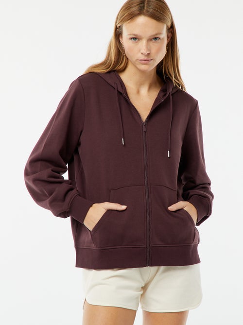 Sweatshirt com fecho e capuz - Kiabi
