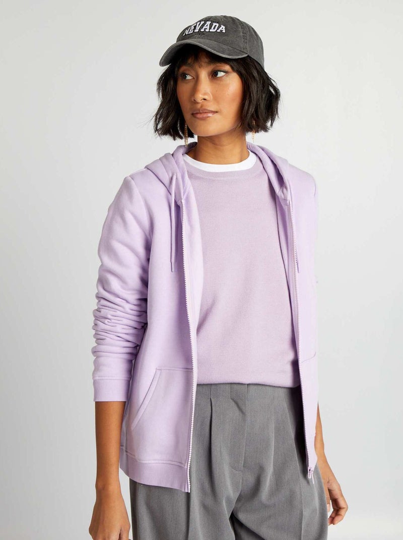 Sweatshirt com fecho e capuz VIOLETA - Kiabi