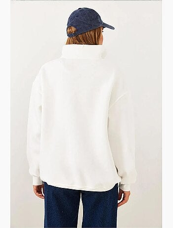 Sweatshirt com fecho e estampado lucci
