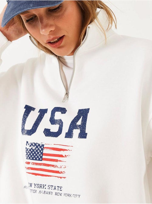 Sweatshirt com fecho e estampado lucci - Kiabi Sweatshirt com fecho e estampado lucci - Kiabi