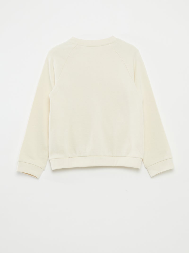 Sweatshirt com fecho e gola redonda BEGE - Kiabi