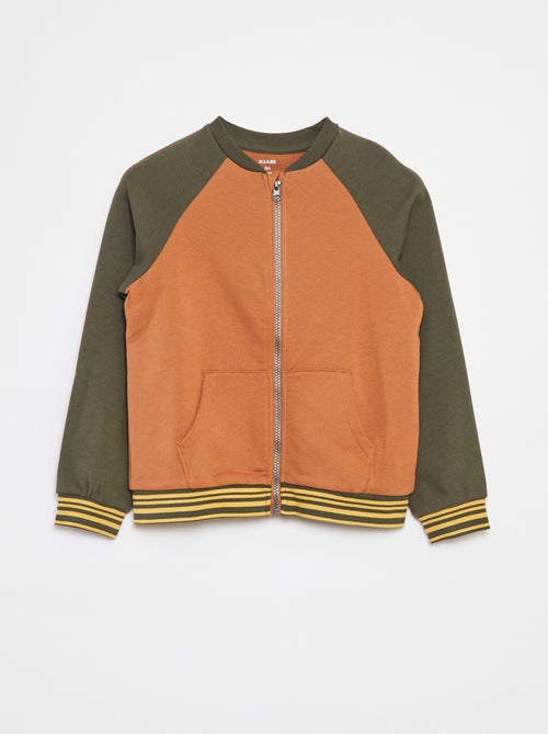 Sweatshirt com fecho e gola redonda - Kiabi