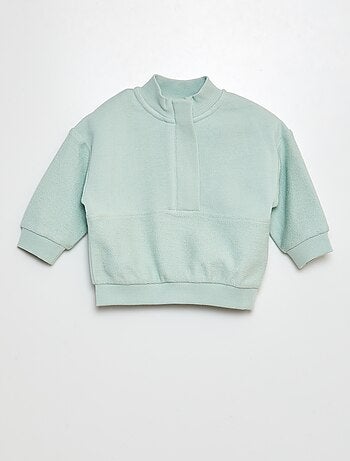 Sweatshirt com fecho em French Terry