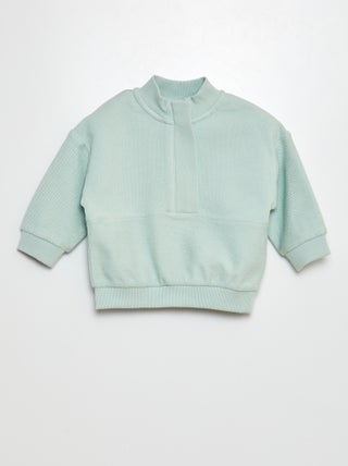 Sweatshirt com fecho em French Terry