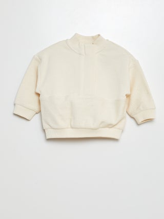 Sweatshirt com fecho em French Terry