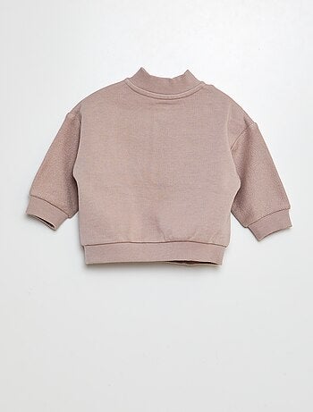 Sweatshirt com fecho em French Terry