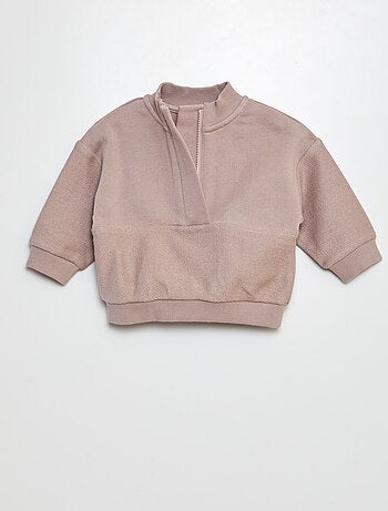 Sweatshirt com fecho em French Terry