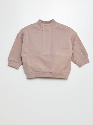 Sweatshirt com fecho em French Terry