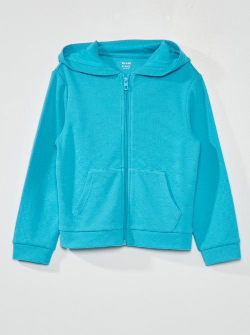 Sweatshirt com fecho em malha gofrada - Kiabi