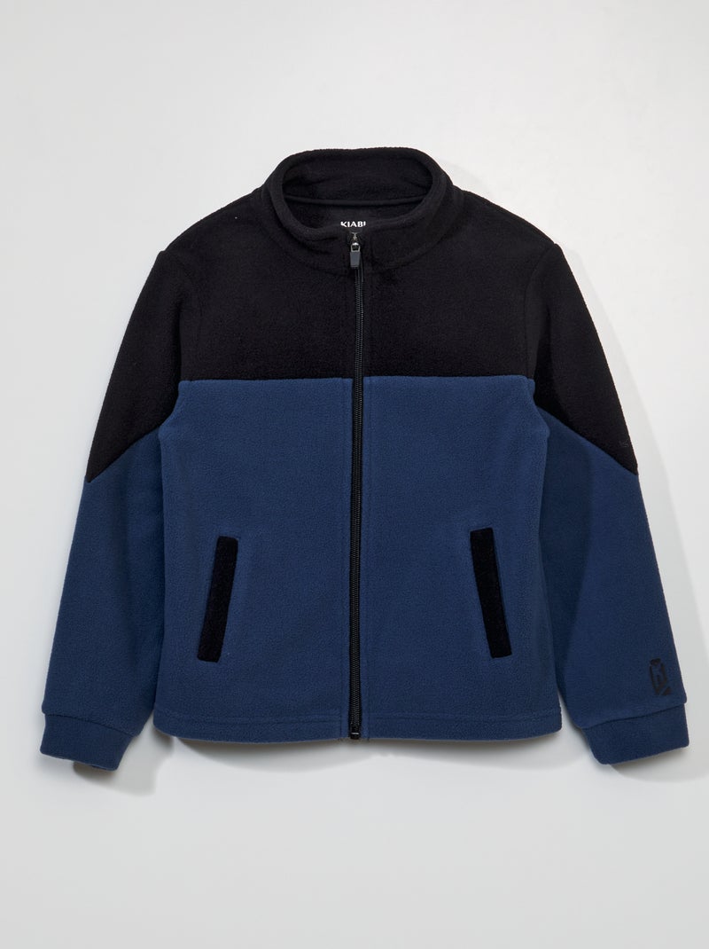 Sweatshirt com fecho em malha polar AZUL - Kiabi