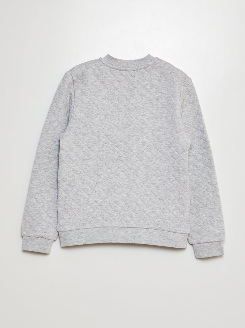 Sweatshirt com fecho em moletão acolchoado CINZA - Kiabi