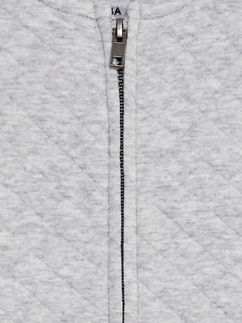 Sweatshirt com fecho em moletão acolchoado CINZA - Kiabi