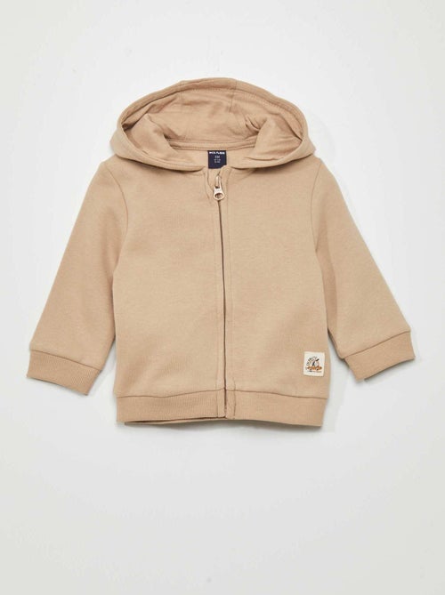 Sweatshirt com fecho em moletão - Kiabi