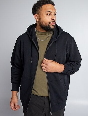 Sweatshirt com fecho em moletão com capuz