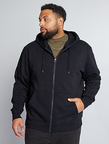 Sweatshirt com fecho em moletão com capuz