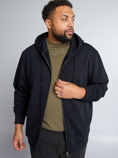 Sweatshirt com fecho em moletão com capuz - Kiabi