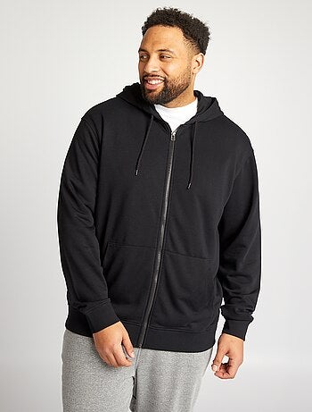 Sweatshirt com fecho em moletão com capuz
