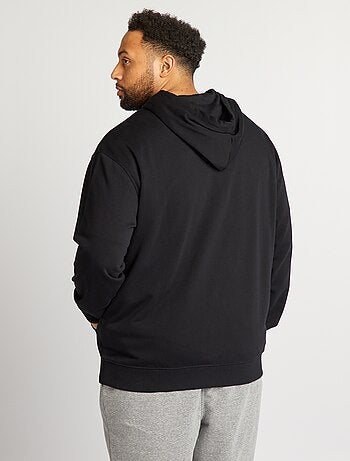 Sweatshirt com fecho em moletão com capuz