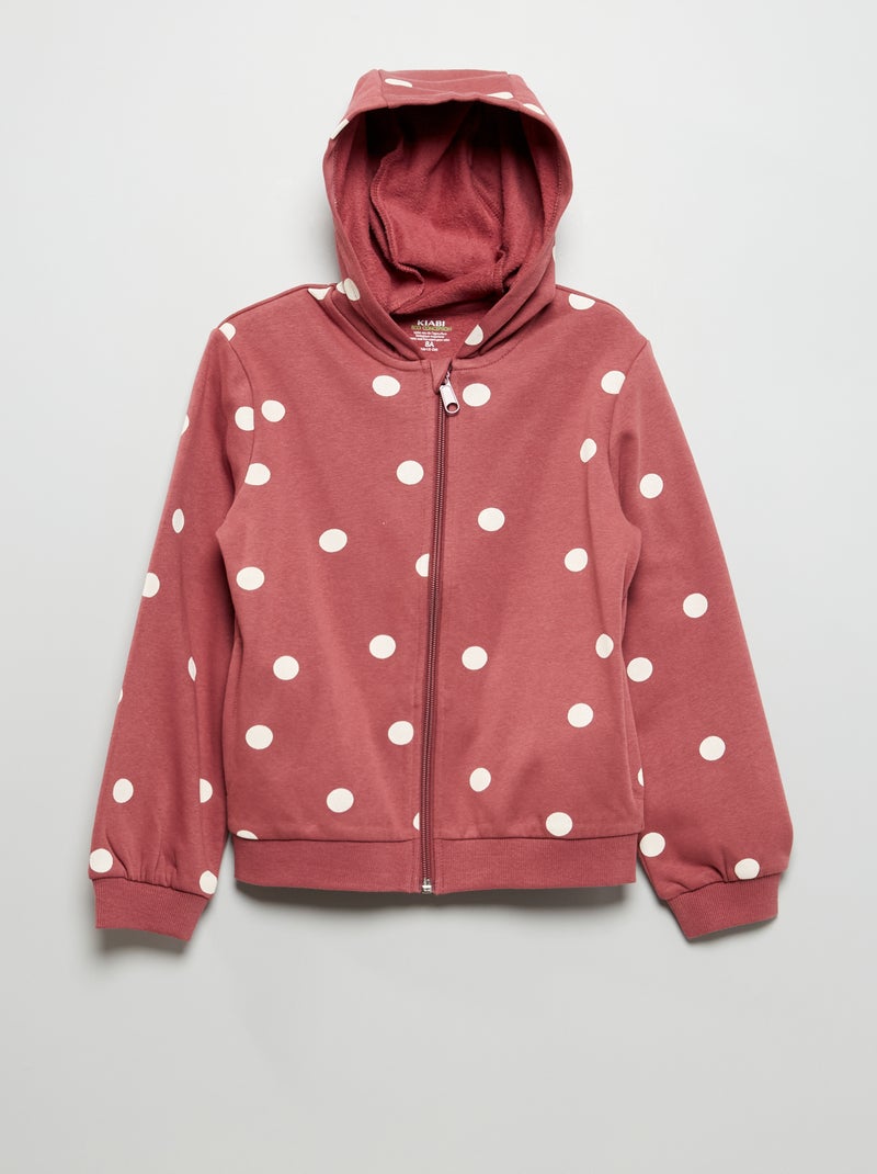 Sweatshirt com fecho em moletão com capuz ROSA - Kiabi