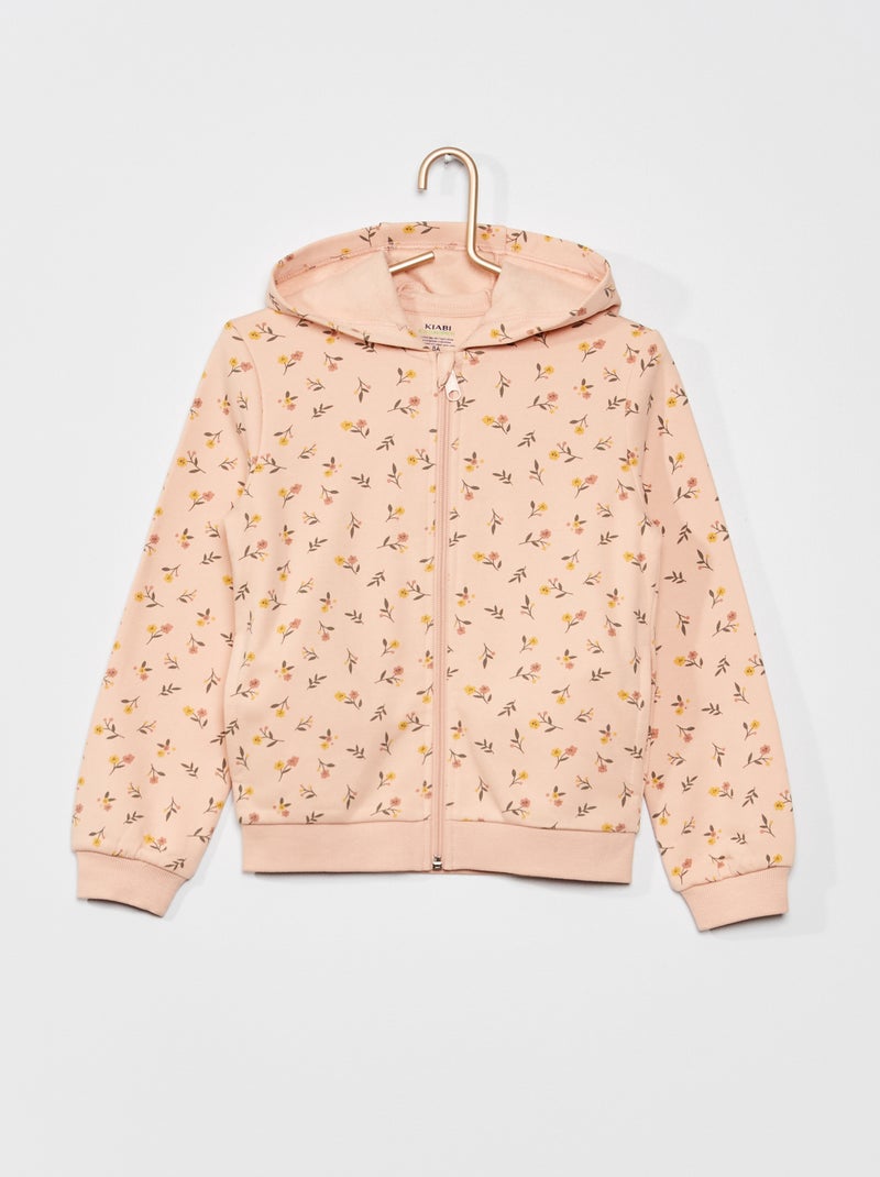 Sweatshirt com fecho em moletão com capuz ROSA - Kiabi