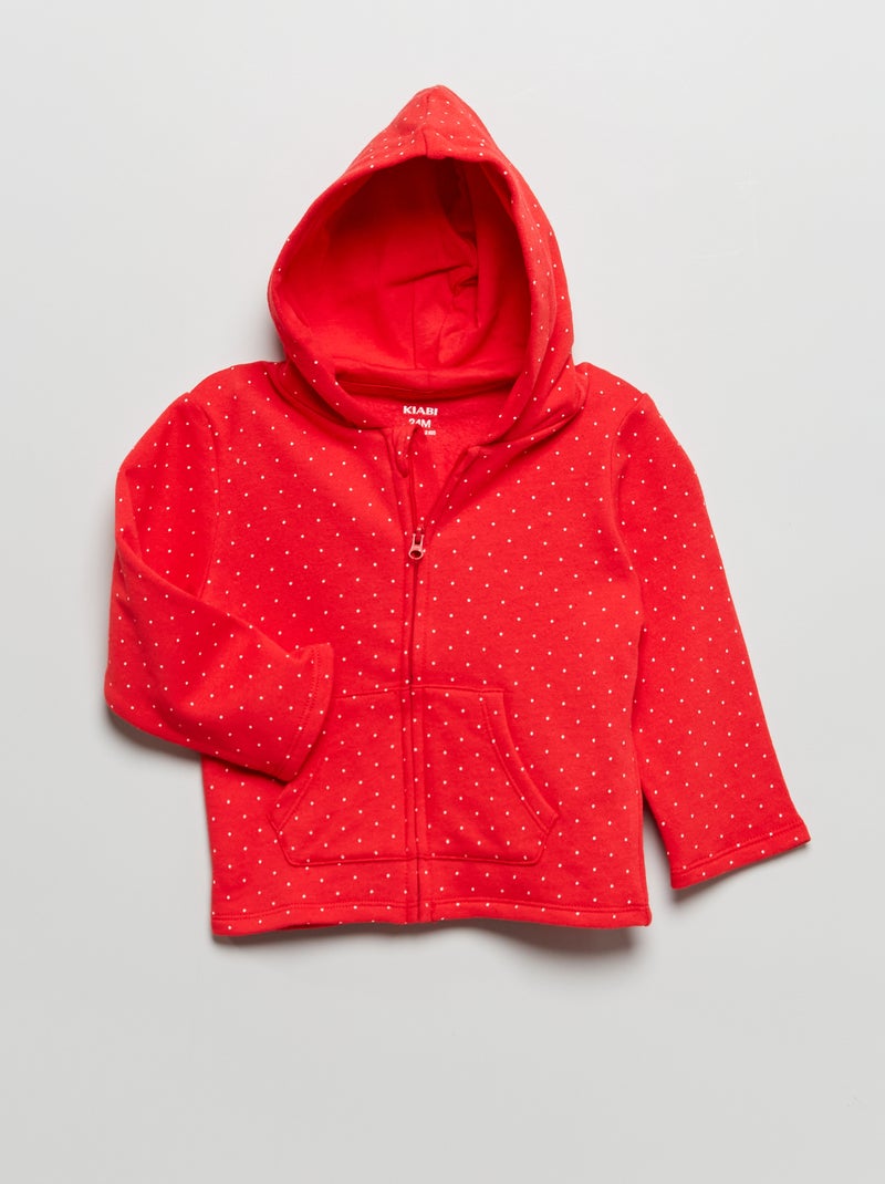 Sweatshirt com fecho em moletão ROXO - Kiabi