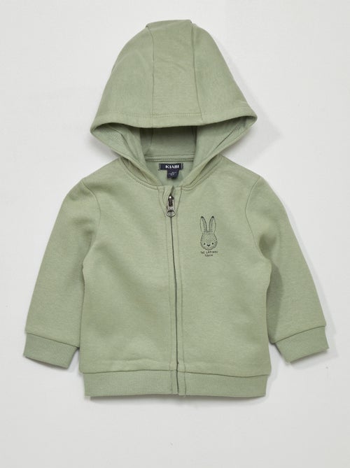 Sweatshirt com fecho em moletão - Kiabi
