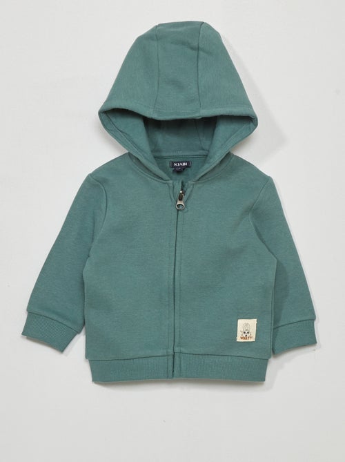 Sweatshirt com fecho em moletão - Kiabi