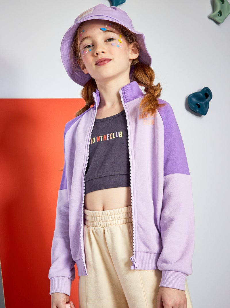 Sweatshirt com fecho em moletão VIOLETA - Kiabi