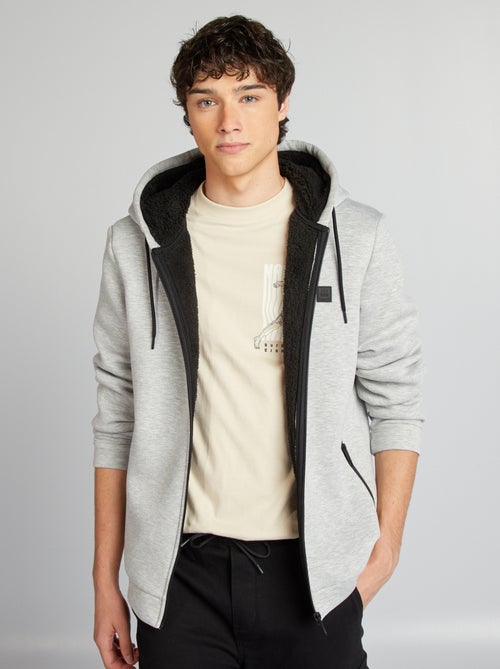 Sweatshirt com fecho em neopreno - Kiabi