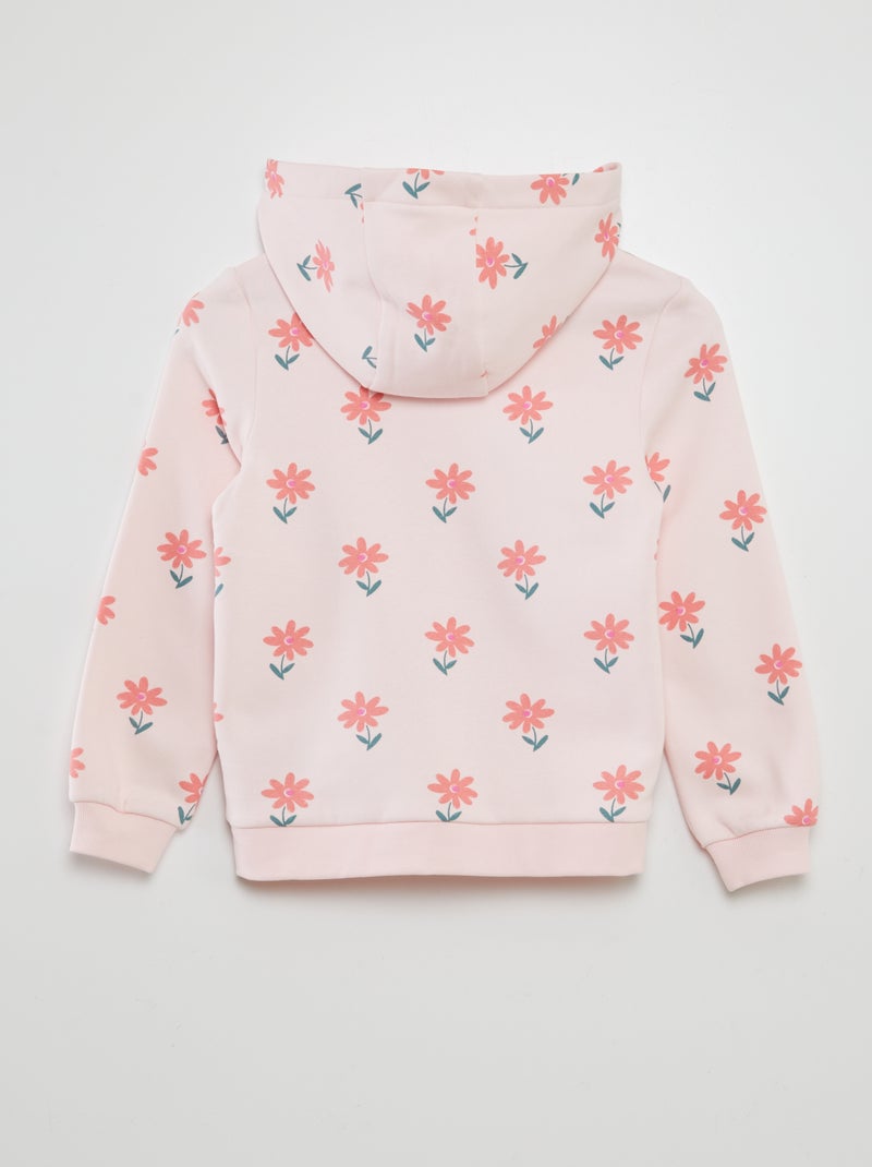 Sweatshirt com fecho estampada ROSA - Kiabi