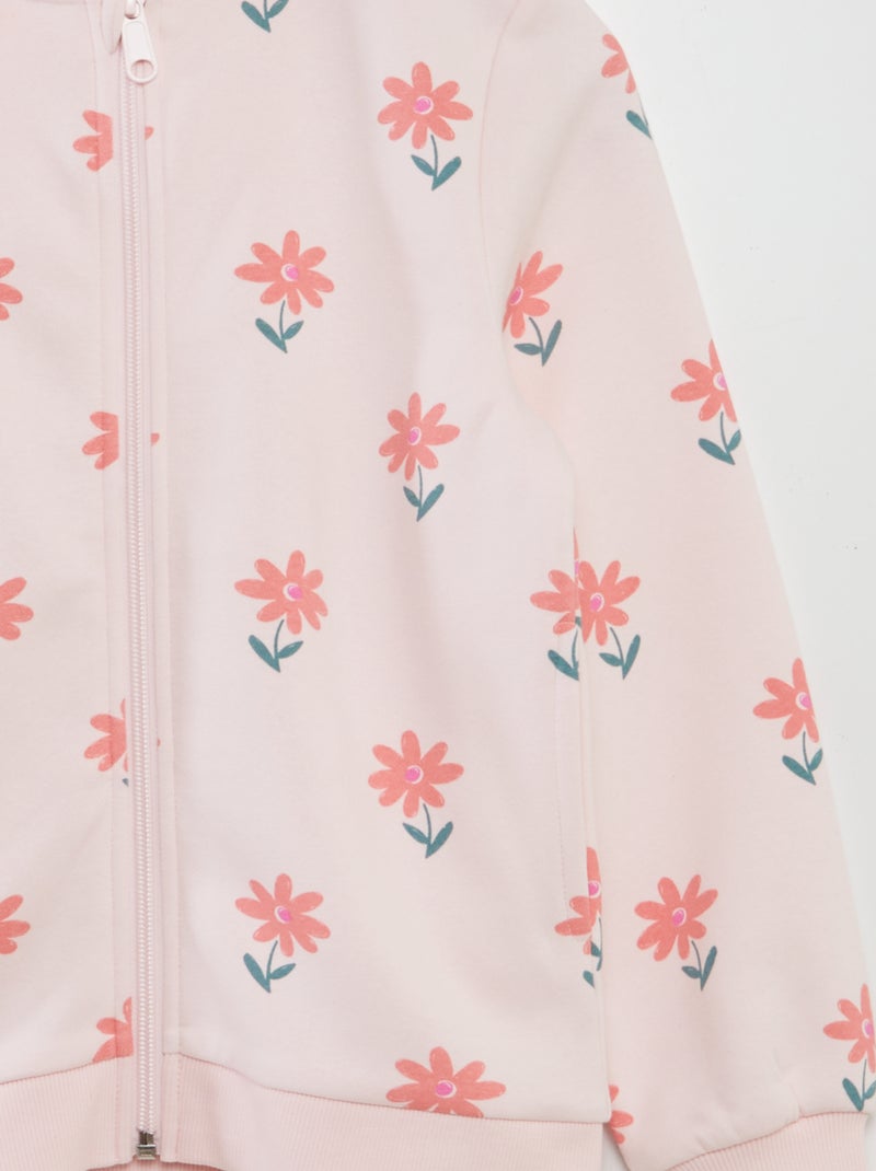 Sweatshirt com fecho estampada ROSA - Kiabi