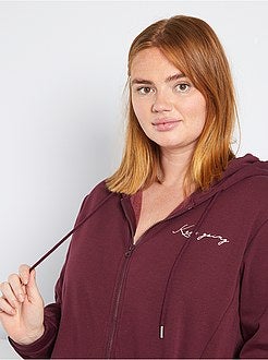 Sweatshirt com fecho, interior forrado - Kiabi