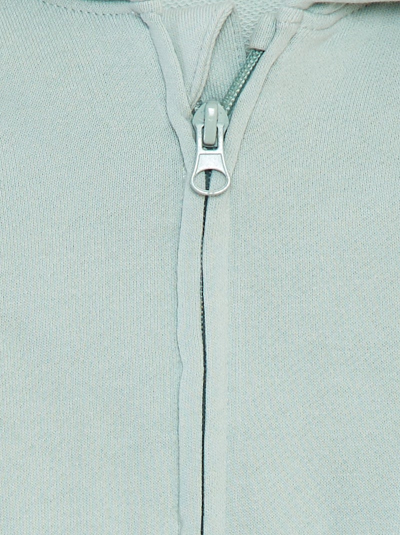 Sweatshirt com fecho lisa com capuz Azul - Kiabi