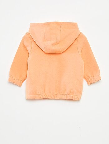 Sweatshirt com fecho lisa com capuz