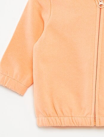 Sweatshirt com fecho lisa com capuz