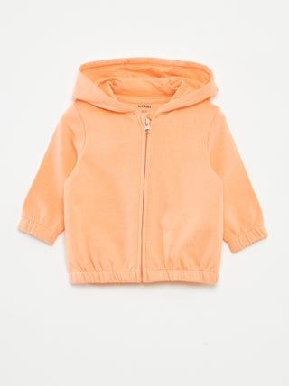 Sweatshirt com fecho lisa com capuz