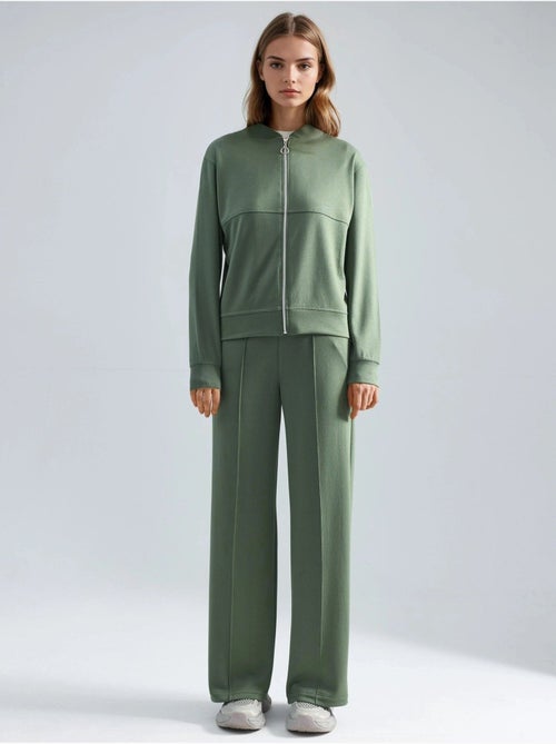 Sweatshirt com fecho modal touch e calças caneladas conjunto co-ord hiccup - Kiabi