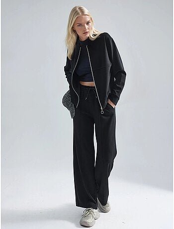 Sweatshirt com fecho modal touch e calças caneladas conjunto co-ord hiccup