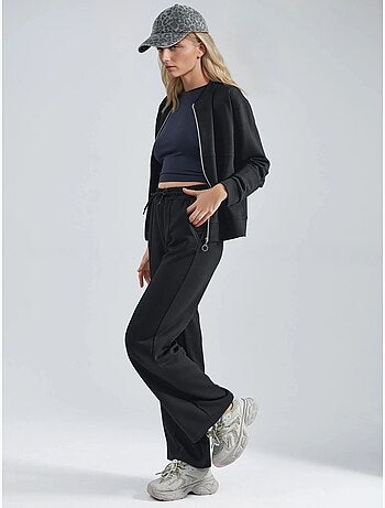 Sweatshirt com fecho modal touch e calças caneladas conjunto co-ord hiccup