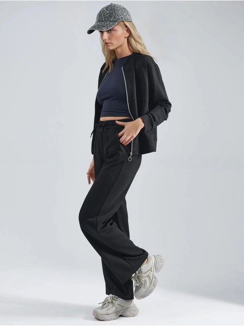 Sweatshirt com fecho modal touch e calças caneladas conjunto co-ord hiccup - Kiabi