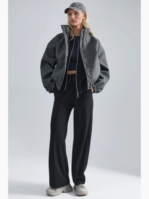Sweatshirt com fecho modal touch e calças caneladas conjunto co-ord hiccup - Kiabi