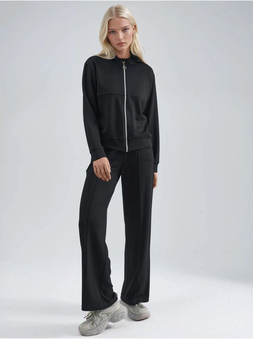 Sweatshirt com fecho modal touch e calças caneladas conjunto co-ord hiccup - Kiabi