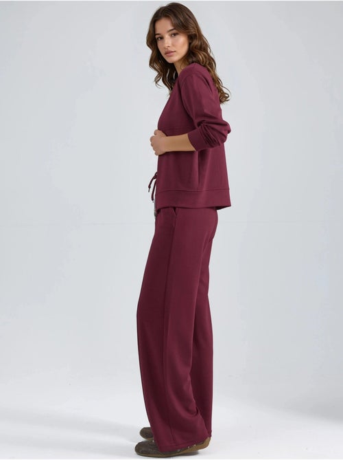 Sweatshirt com fecho modal touch e calças caneladas conjunto co-ord hiccup - Kiabi